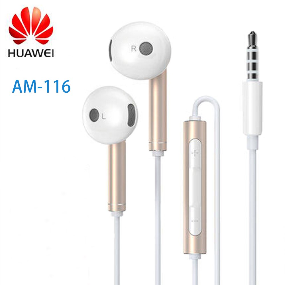 Originele Huawei Honor AM116 Oortelefoon Metal Met Microfoon Volumeregeling Voor Huawei P7 P8 P9 Lite P10 Plus Honor 5X 6X Mate 7 8 9