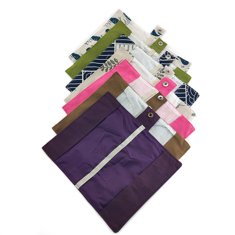 1Pc Opbergtas Bestek Set Canvas Doek Zakken Reizen Camping Buggy Tas Bestek Brush Pouch Herbruikbare Pen Zak Neutrale snap Stijl: Ramdon Color