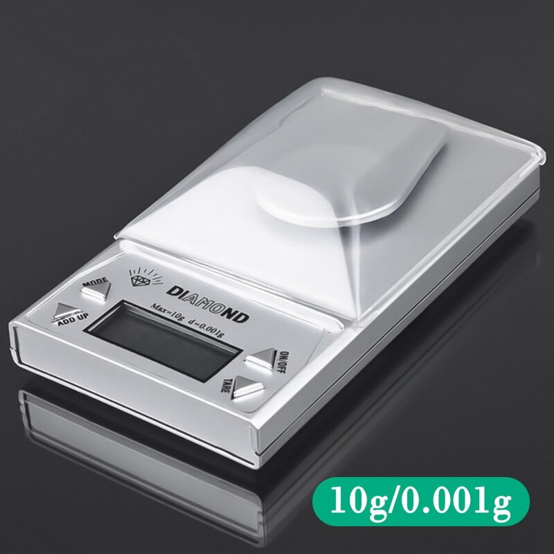 50G 0.001g Portable High Precision LCD Digital Jewelry Scale Lab Gold Herb Balance Blue Backlight Weight Gram Sales: 10g 0.001g
