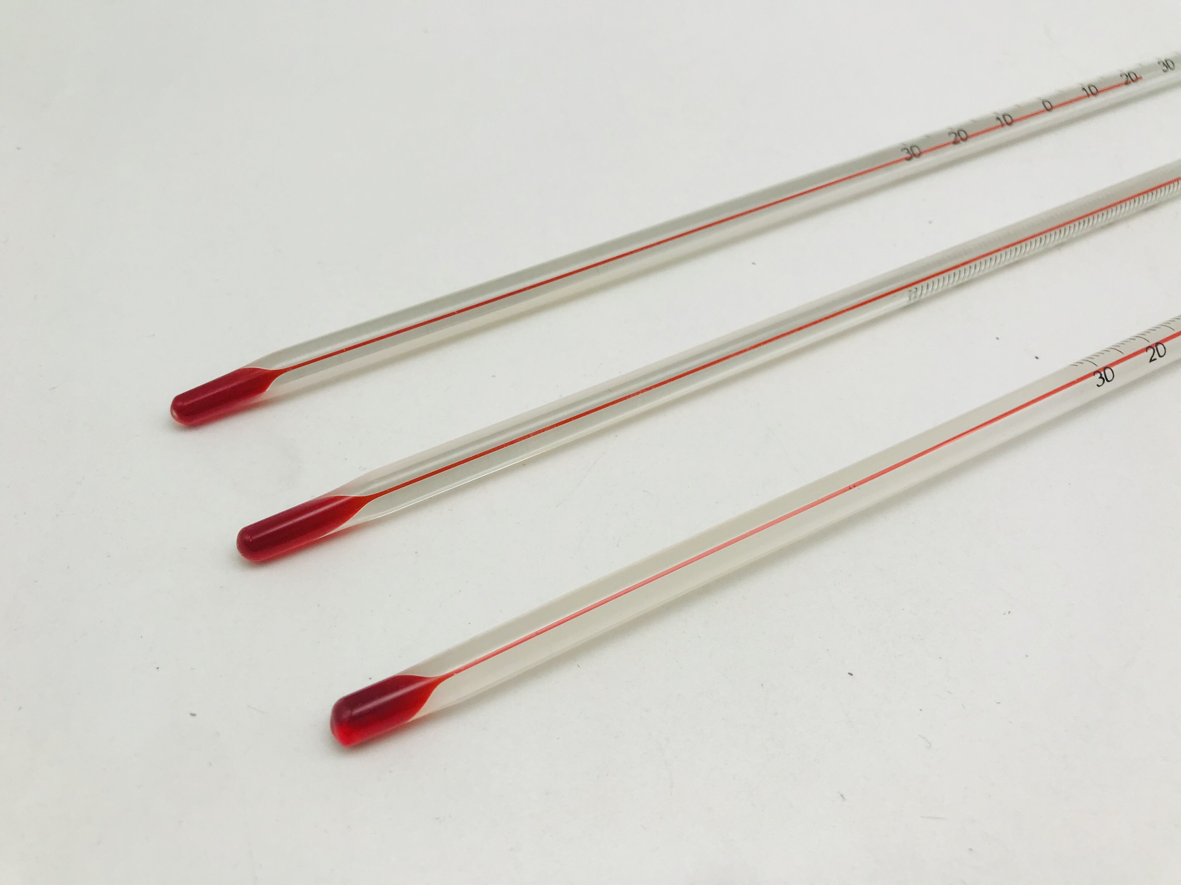 Termómetro de vidrio de-30 a 100 grados Celsius, termómetro básico de agua roja para inmersión en laboratorio, escuela, uso doméstico, 5 unids/lote