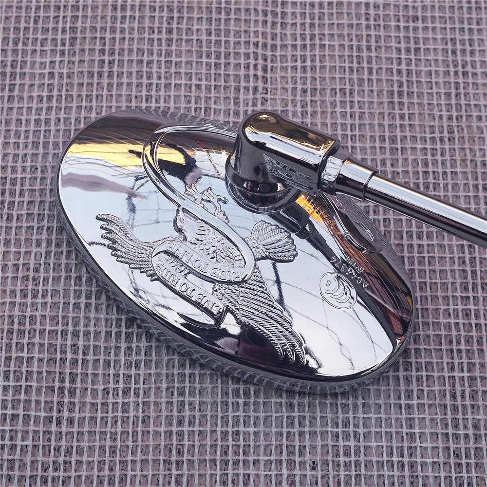 Stilvolle Chrom Motorrad Seitenspiegel Rund - Universelle Lenkerendspiegel Für Chopper, Cruiser, Scooter & Cafe Racer
