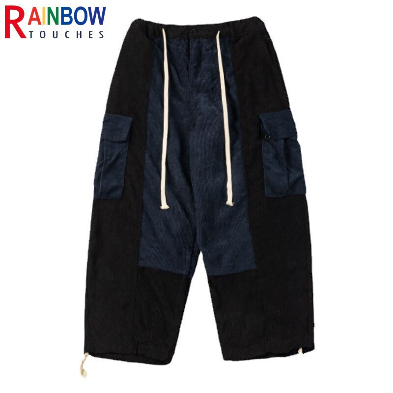 Rainbowtouches Mode Casual Sport Training High Street Vintage Stijl Broek Corduroy Mannen Trendy Oversize Losse Broek