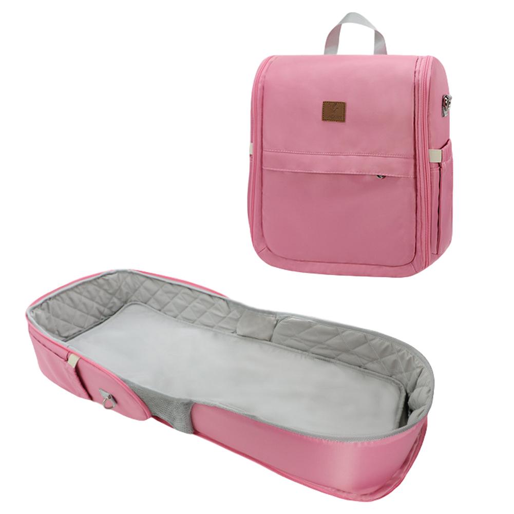 Opvouwbare Baby Bed Grote Capaciteit Lounger Baby Cot Pasgeboren Veranderende Station Zetel Tummy Tijd Kwekerij Crib Voor Outdoor Reizen: Pink