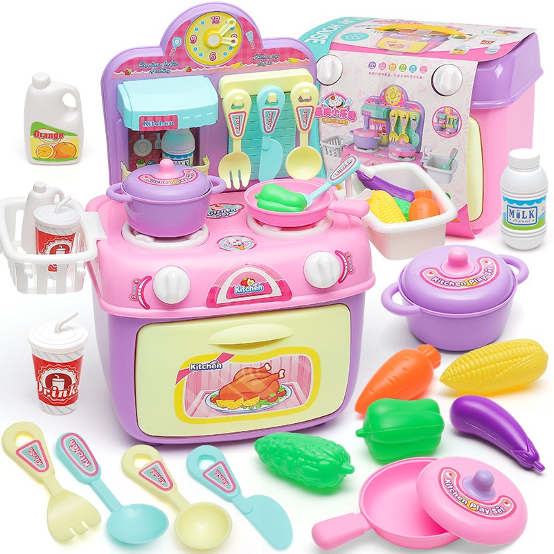 44 cm Kitchenette Diner Playset,15 Pcs Child Classic Play imitate chef Kitchen Sets.