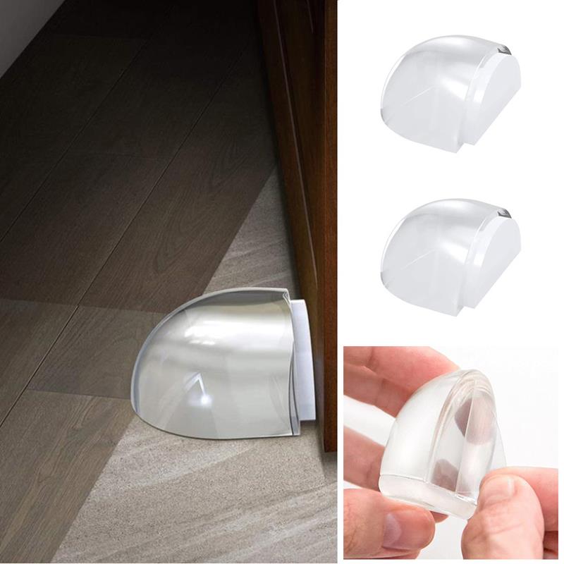 1Pc Acryl Geen Behoefte Punch Transparante Deurstopper Deur Houder Thuis Doorstop Supply