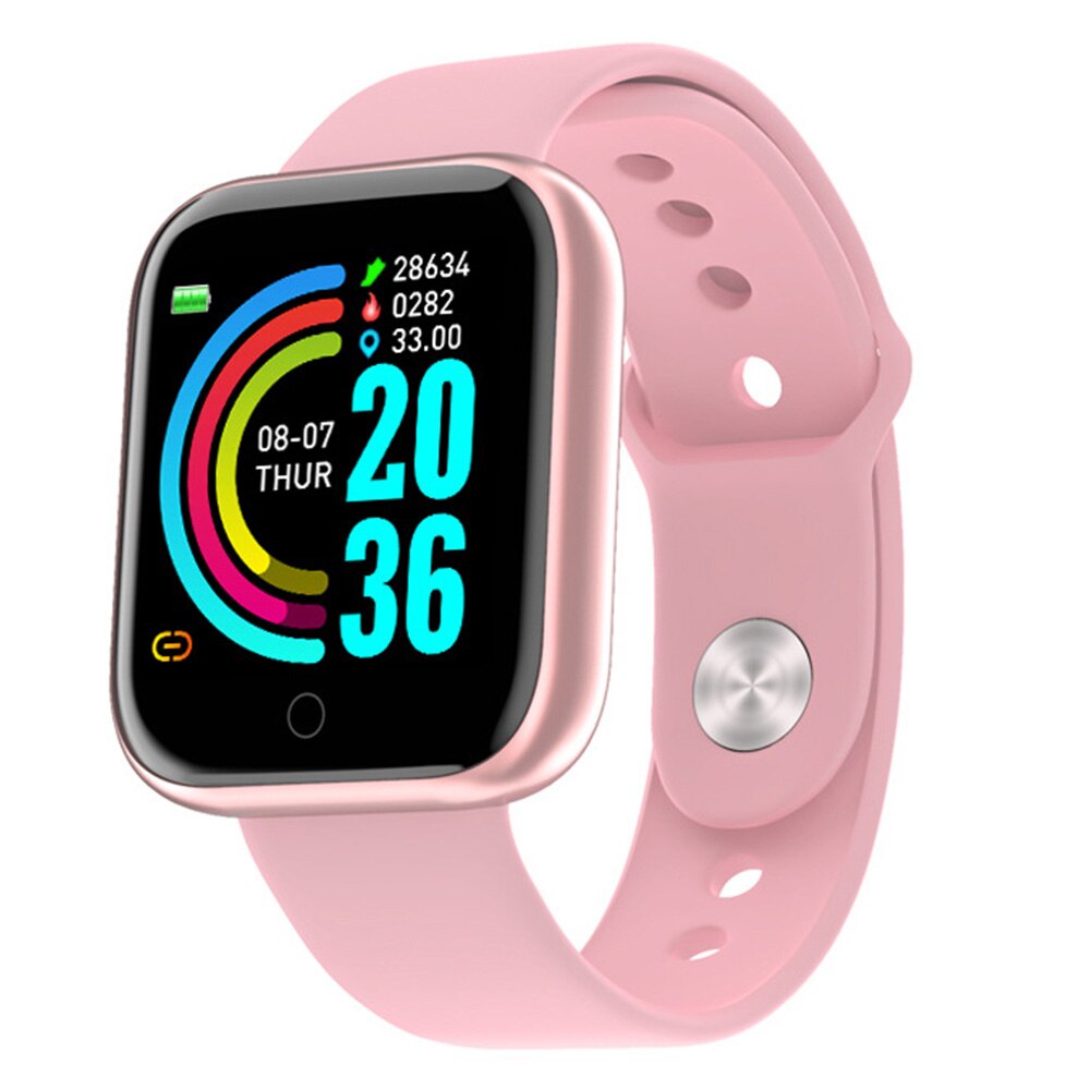nouvelle montre intelligente fréquence cardiaque moniteur de pression artérielle hommes femmes Sport Tracker Smartwatch pour Android IOS téléphone Mobile: Rose