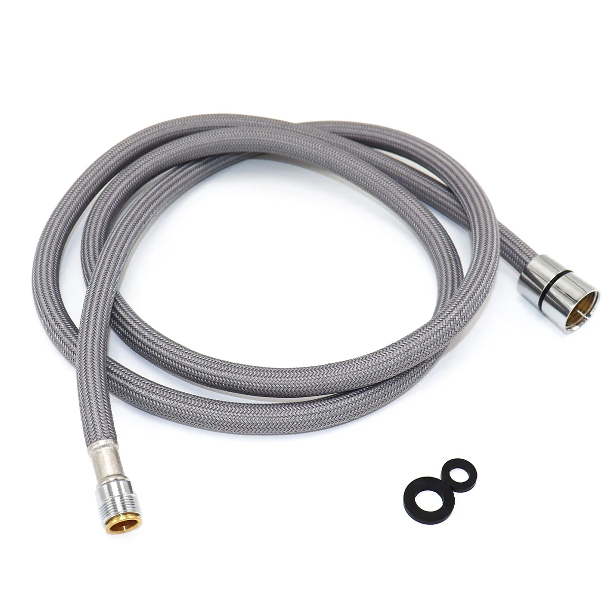 Manguera Flexible trenzada de nailon para grifo de cocina, accesorio de movimiento extraíble, tubo interior de Gel de sílice gris, F1/2 M15 * 1