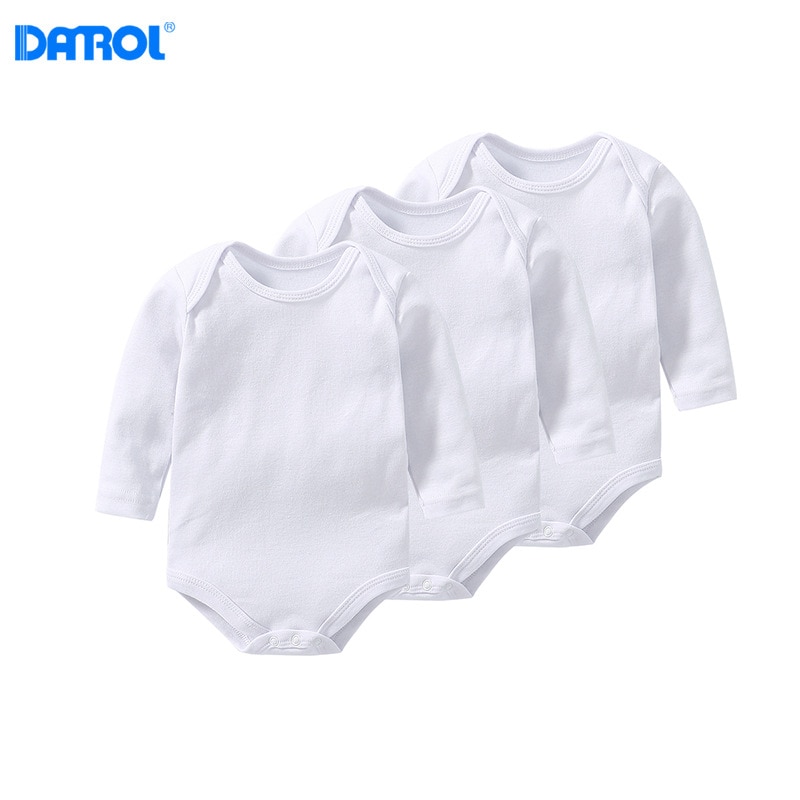 5 Pcs 3-24M Zuiver Wit Zomer Katoen Pasgeboren Baby Body Lange Mouw Een Stuk Kleding Baby meisjes Jongens Bodysuits