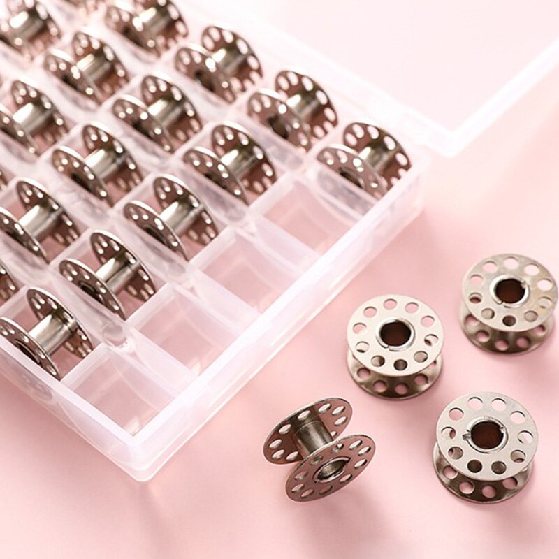 25pcs Holds Bobbin Box Storage Organizer Sewing Thread Bobbin Box Metal Bobbin box Sewing Machine Holder Holds sewing tool