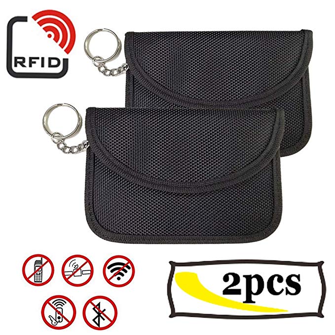 RFID Signal Blokkeren Bag Sleutelhanger Signaal Blokkeren Bag Assurance voor Keyless Entry, Autosleutel Afstandsbedieningen, credit Card Bescherming: 2 pc