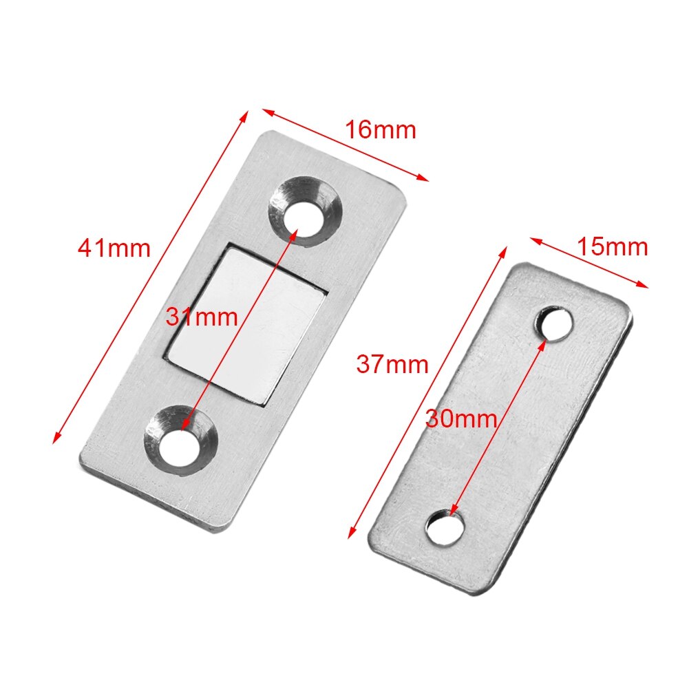 Cerradura magnética para puerta, cierre de puerta, fuerte, delgada, 2 uds., imán para puerta de armario de muebles con tornillos