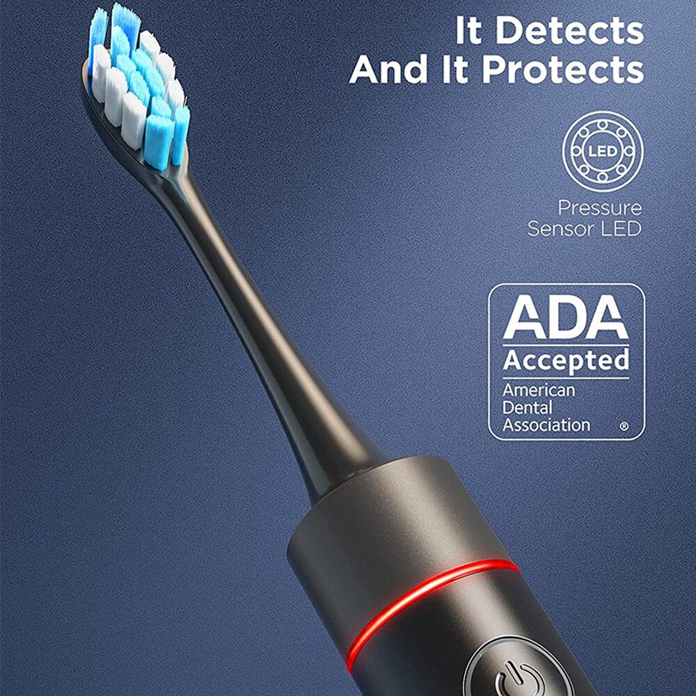 Fairywill-cepillo de dientes eléctrico P80 40.000 para adulto, microcepillos vibratorios con sensor de presión, cepillo de dientes electrónico impermeable