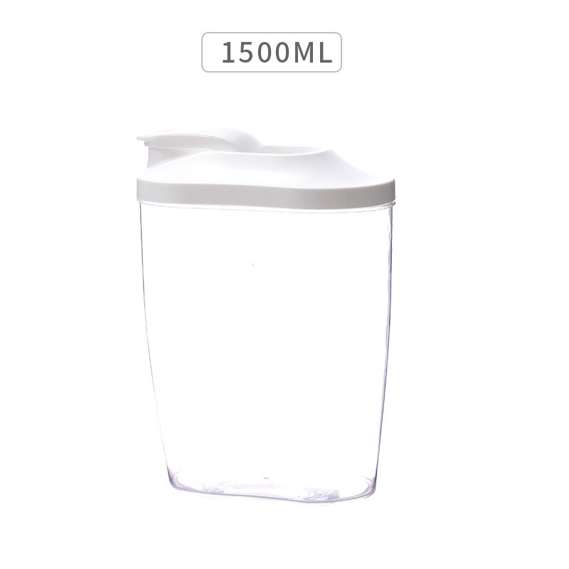 Latas de plástico para sellar cereales, caja de almacenamiento portátil de 1000/1500ml, organizador de alimentos, granos y arroz: YELLOW