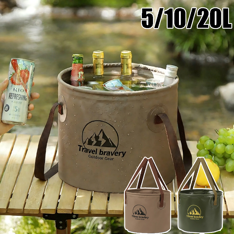 Large Capacity Collapsible Water Bucket Portable Foldable with Carry Handle Essential Camping Gear for Water Storage Transport