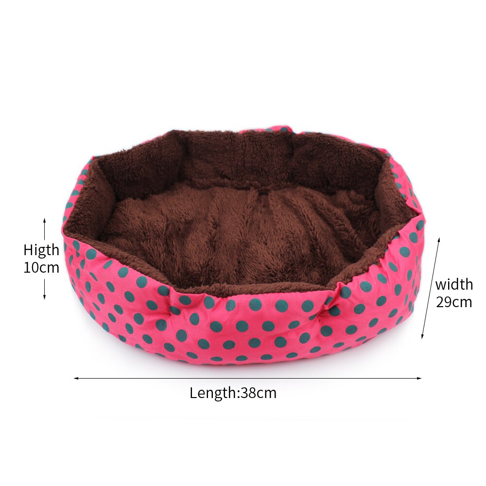 Achthoekige Pet Hond Bed Lange Pluche Opvouwbare Huisdier Bedden Zachte Wasbare Hond En Kat Mat Kennel Winter Warm Huisdier Kussen producten: Rood