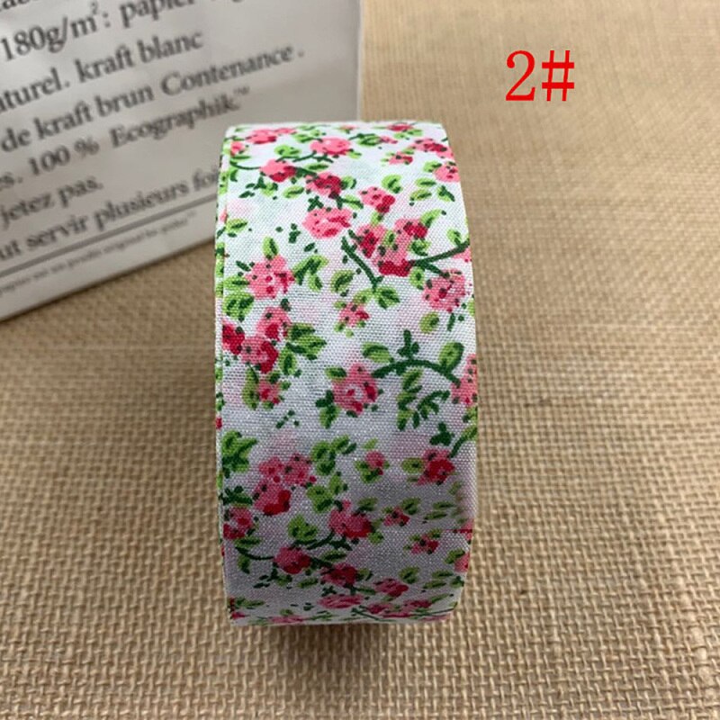 10 yardas de flores impresas algodón gasa telas borde cinta para manualidades de costura hágalo usted mismo diagonal encuadernación tela embalaje Decoración: 2
