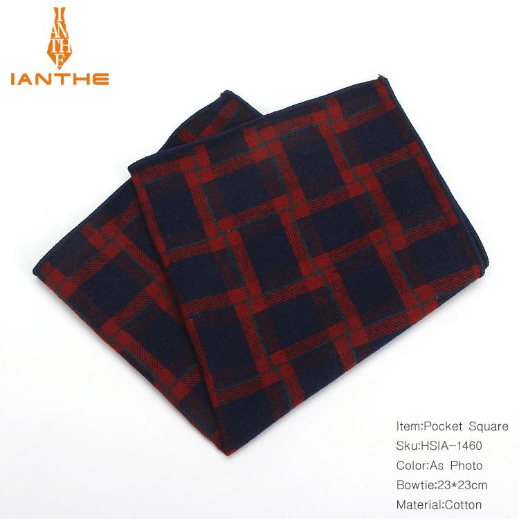 Casual mannen 100% Katoen Zakdoeken Geweven Plaid Pocket Vierkante Mannelijke Bruiloft Zakdoek Handdoeken Hanky Corbatas: IA1460