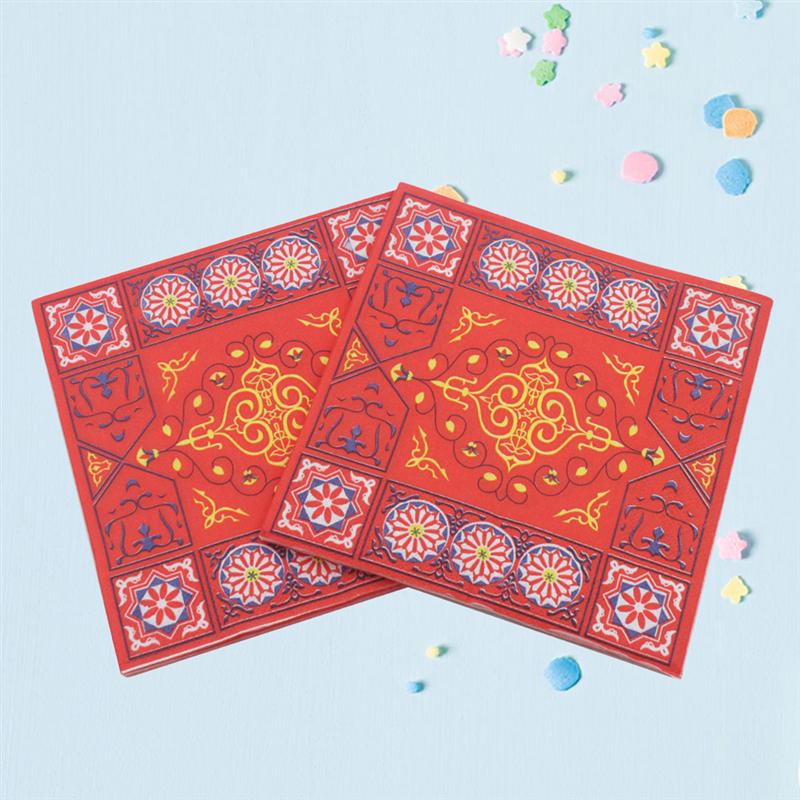 100 Stuks Servet Creatieve Weefsels Feestartikelen Mooie Servetten voor Ramadan Eid Party Party