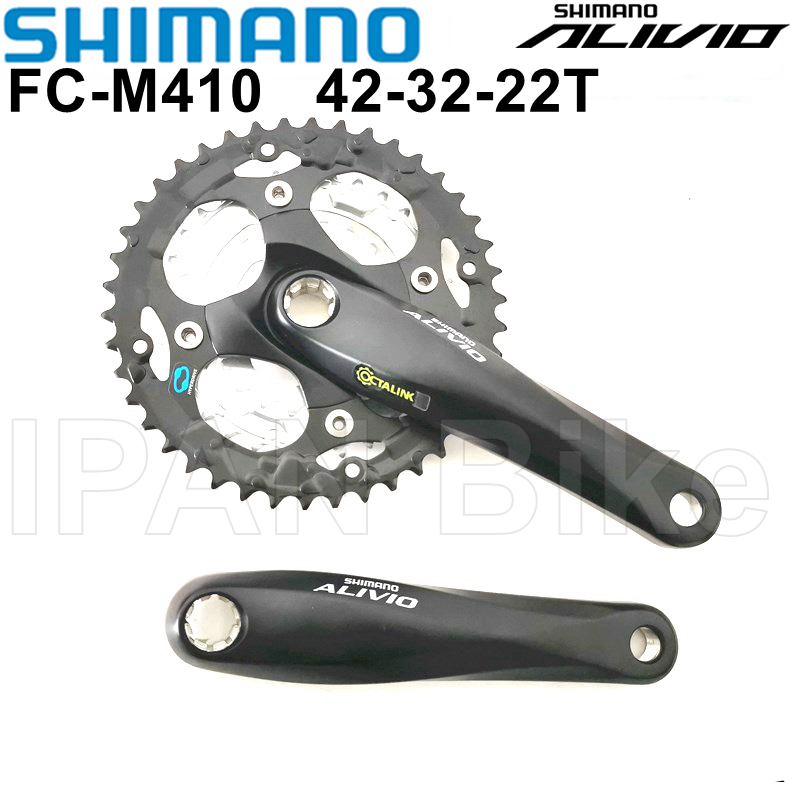 Shimano ALIVIO FC-M410 Bike Crankset 8/24 Speed Hollowtech Crankset 170mm 42-32-22T MTB Bike Chainwheel FC M410 Crank: Default Title