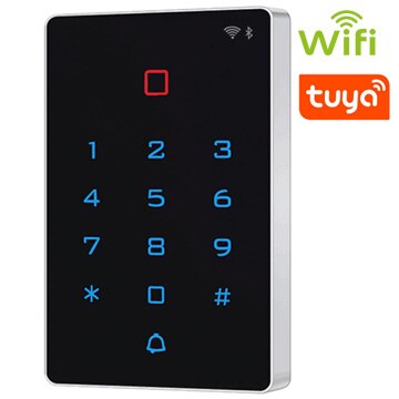 tuya wifi 125khz EM ID Touch screen backlit standalone keypad rfid controller WG26 for door gate lock access control system
