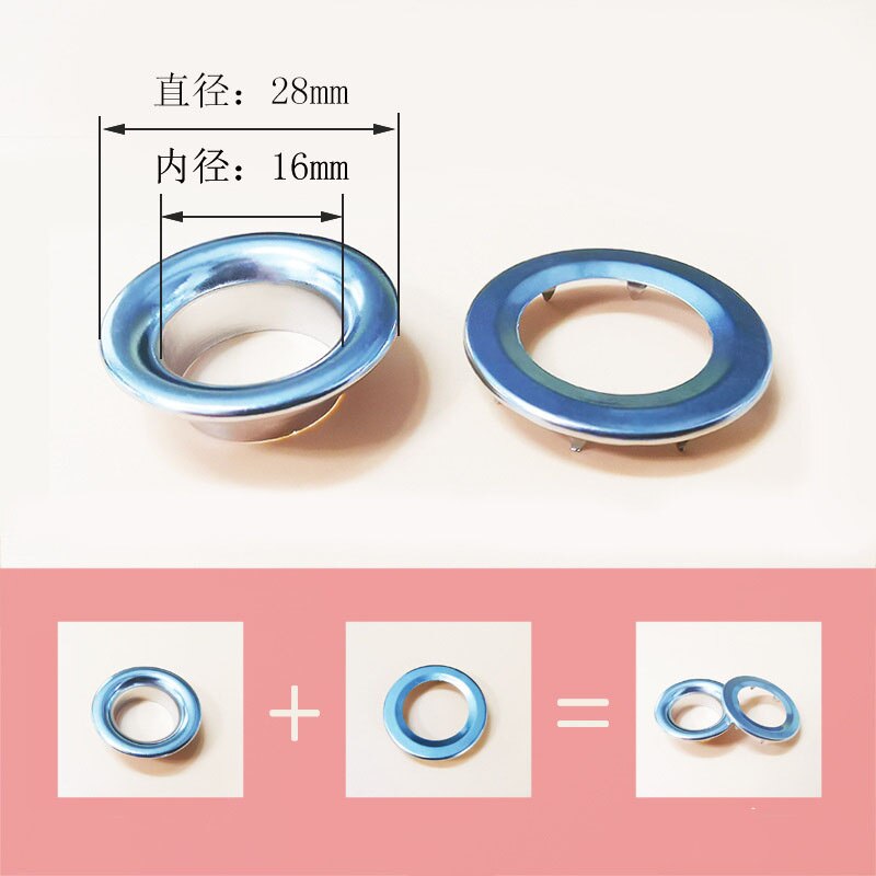 10 juegos de remaches de botón de lona de acero inoxidable, anillo de toldo de tela de lluvia, botón de ojal de lona para coche y camión: 16mm