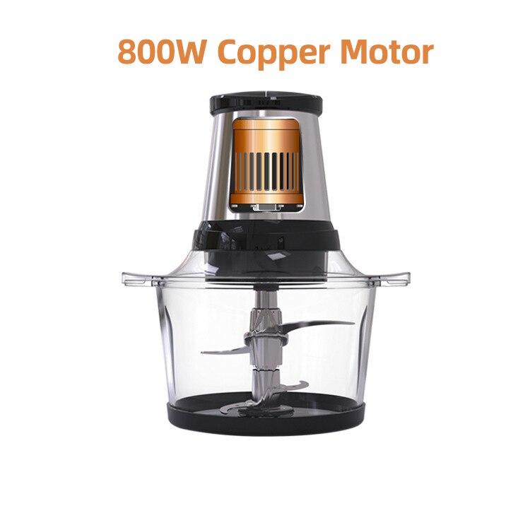 2 Speeds 800W Stainless steel 2L Capacity Electric Chopper Meat Grinder Mincer Food Processor Food Chopper Blender Slicer