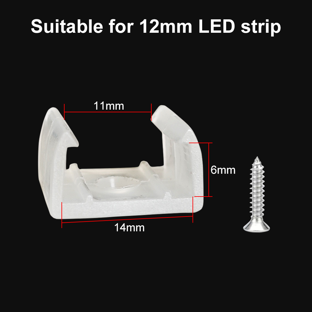 6mm 8mm 12mm 15mm LED Strip Fix Clips Holder Connector Accessories With Screws For 2835 Neon Light Fixing Flexible COB Buckle: Lavender / 5-9Pcs