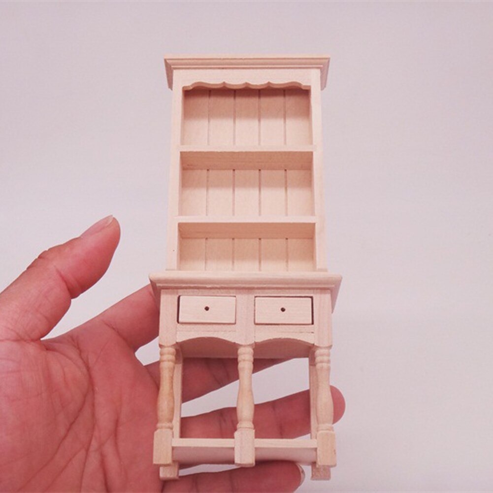 1/12 in legno Casa Delle Bambole in Miniatura non Verniciato Armadio Modello mobiletto Camera arredamento Nuovo