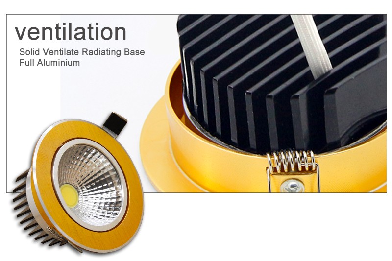 Спот потолочный 6pc dæmpbare led downlight cob spotlys 5w 7w 9w 12w 85-265v loftsindbyggede lamper indendørs