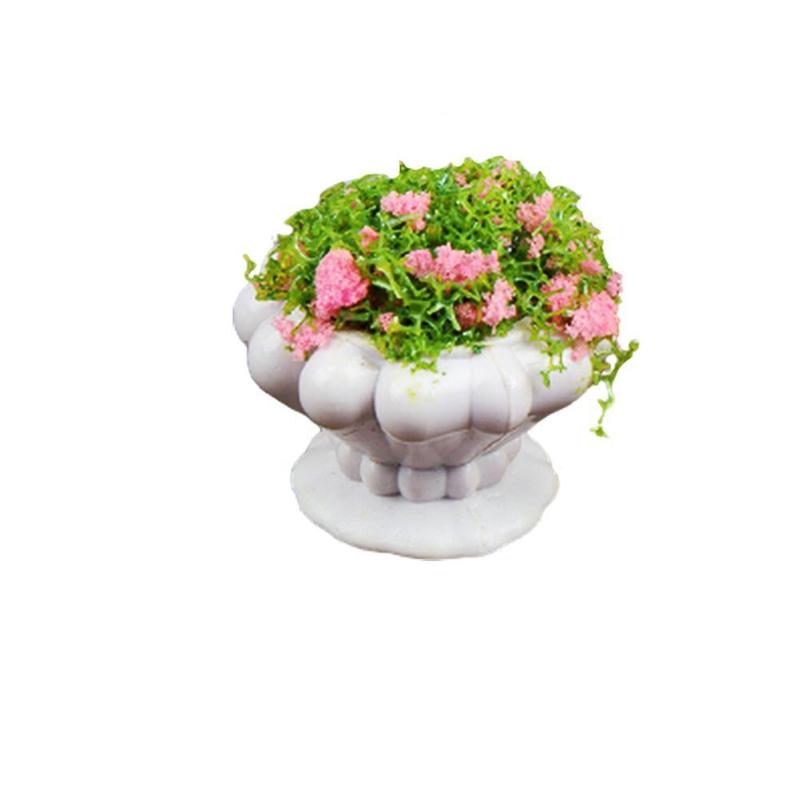 1:12 casa delle bambole casa delle bambole Mini pianta modello fiore finito vaso da fiori paesaggio vaso da fiori all'aperto piante verdi