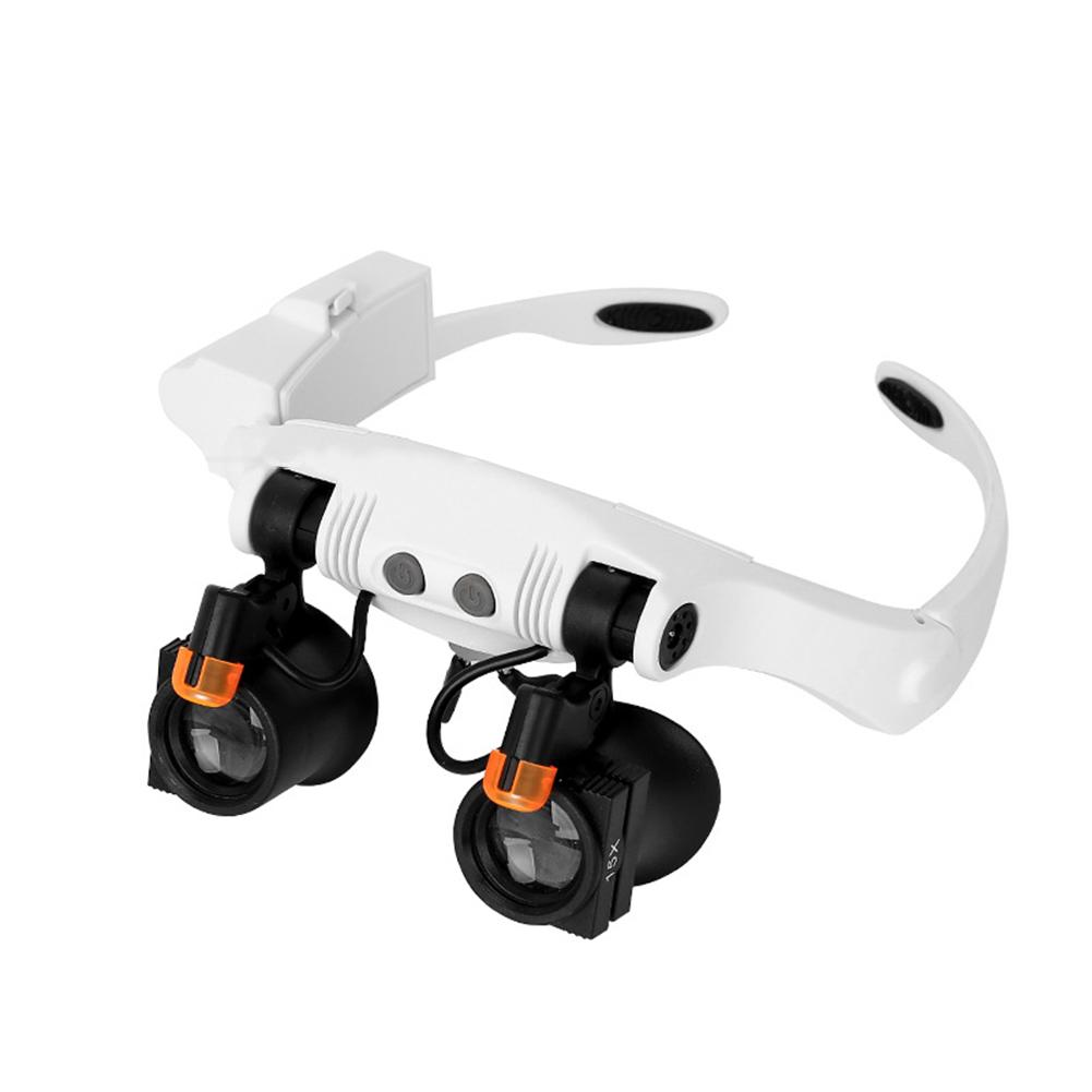 3X 4X 5X Einstellbare 21 Arten Von Vergrößerung Lupe LED Licht Stirnband Lupe LED Vergrößerungs Brille Mit Lampe, für Schmuck