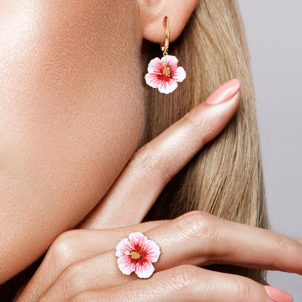 Santuzza Zilveren Oorbellen Voor Vrouwen Echt 925 Sterling Zilveren Roze Bloeiende Bloem Oorbellen Fijne Sieraden Handgemaakte Emaille