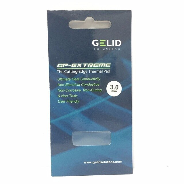 Gelid gp-extreme 80 x 40 x 3.0mm stk cpu gpu kjøleribbe kjøling nord og sør bro grafikkort termisk pad konduktivitet w /mk12