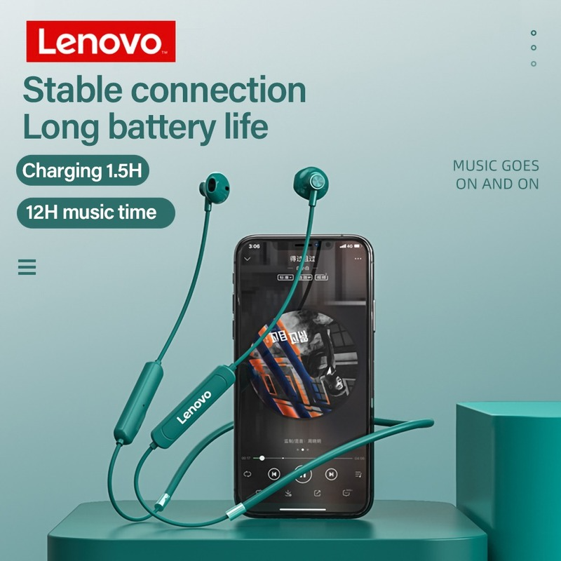 Lenovo SH1 bezprzewodowe słuchawki Bluetooth 5.0 słuchawki z pałąkiem na kark dźwięk HIFI sportowy magnetyczny zestaw słuchawkowy IPX5 wodoodporne słuchawki douszne z mikrofonem