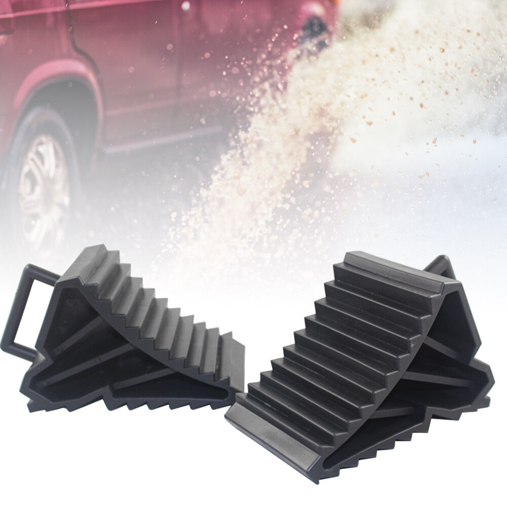2pcs Anti-slip Parking Triangle Support Pad Universal Safety Wheel Chocks Blocks Prevent Backwards Control Car Tyre Slip Stopper
