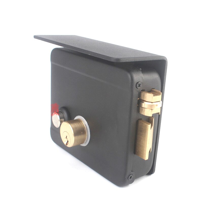 DC12V Electric lock with brass cylinder 5 mechanical key Waterproof Cover for home access control intercom