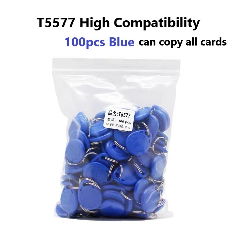 Llavero EM4305 100 T5577 de 5200 KHZ, llavero con etiqueta RFID regrabable, copia EM ID, tarjeta de proximidad, duplicado de acceso, 125 piezas: Mezcla de color