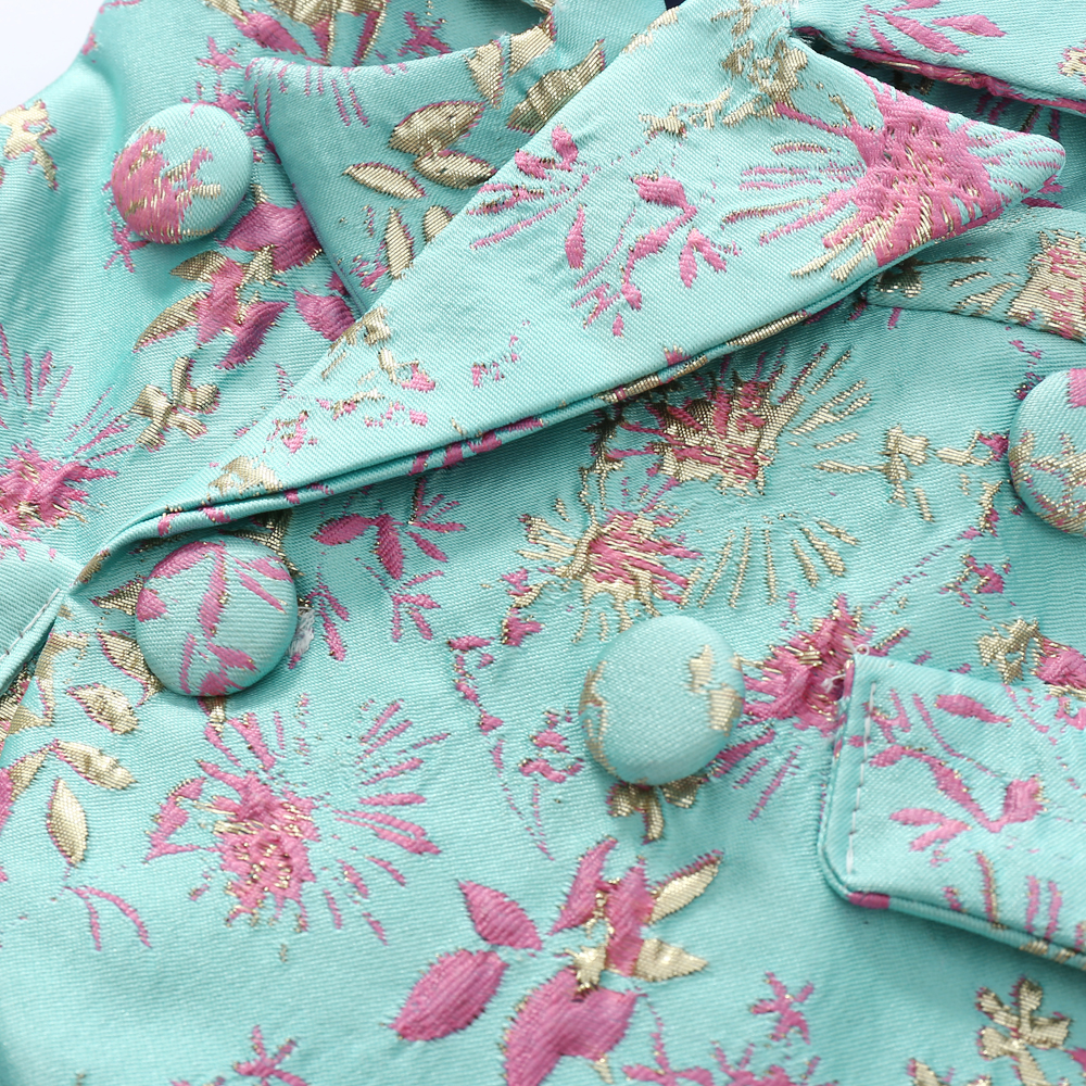 Baby Boy Wedding Suit Infant Formal First Birthday Tuxedo Toddler Jacquard pattern Photography Outfits Ceremony Party Costume