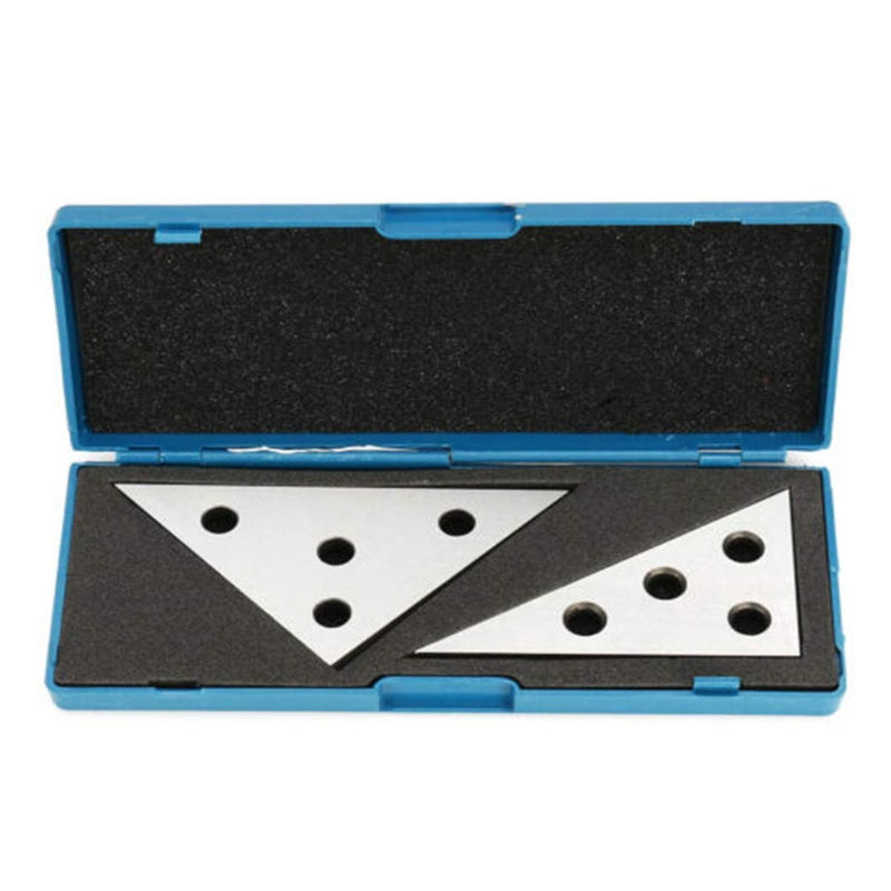 Angle Block Set with Storage Case 30-60-90 &amp; 45-45-90 Precision +/- 20 Seconds Machinist Tool 2 Piece Set Durable