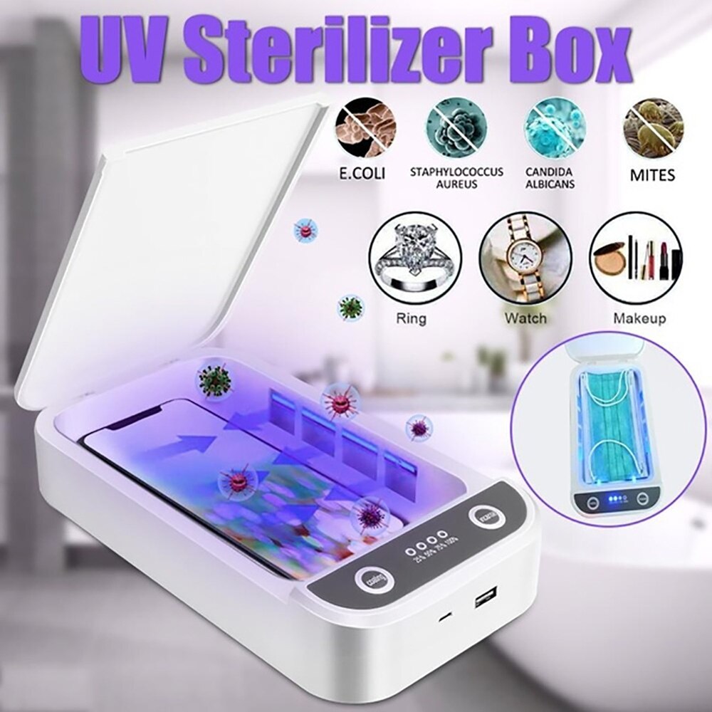 UV Light Sterilizer Box Phone Cleaner Personal Mask Sanitizer With Phone Wireless Charger For Jewelry Sterilization Disinfection