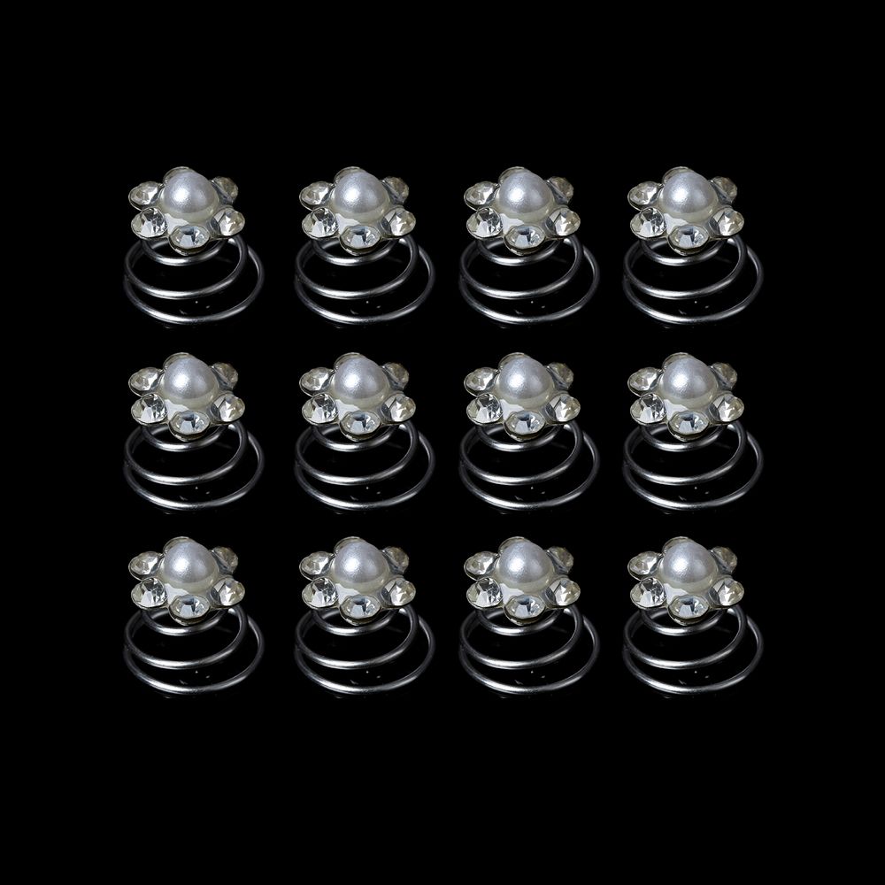 12 stuks strass haaraccessoires bruidshoofdtooi spiraalvormige clips haarspelden hoofddeksel: Hemelsblauw