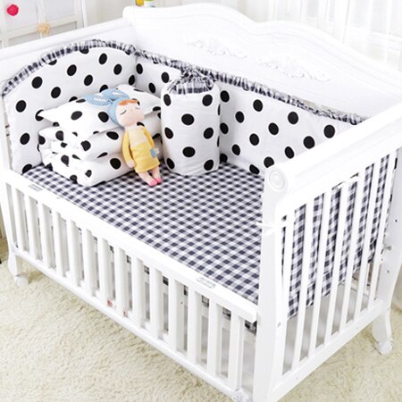 Bambino Letto Paraurti Culla Paraurti di Protezione 100% Della Stampa di Cotone Molle di Sicurezza Del Bambino Del Bambino di Sonno Set di Biancheria Da Letto Per Il Bambino Appena Nato Paraurti: dot 120x60