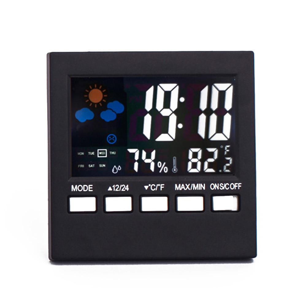 LED Alarm Clock Digital Weather Forecast Station Multifunction Temperature Humidity Backlight XH8Z JY18