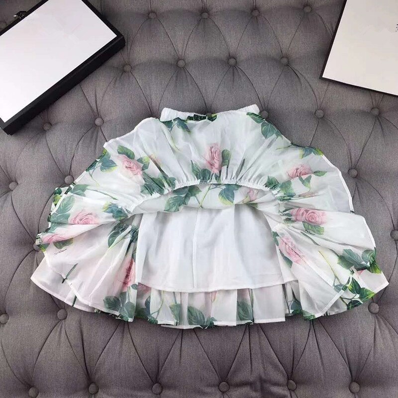 Moda da menina malha meninas roupas definir meninas verão marca de moda conjunto crianças camisa + saia 2 pçs da criança roupas da menina