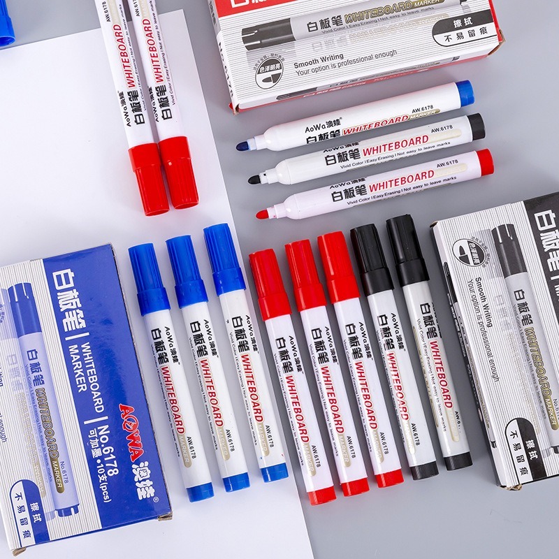 Suddbar Magnetisk Whiteboard Penna - 13.3cm - 10 Pennor/Box - Skola Kontor Konst