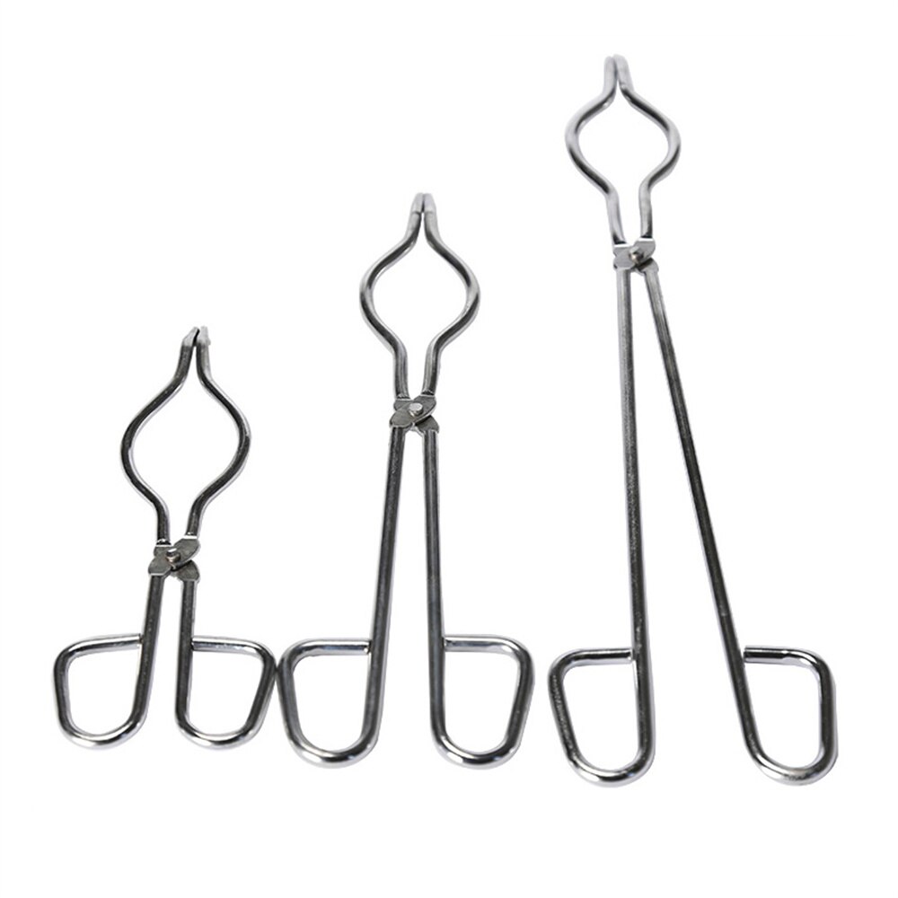200-500mm Carbon Steel Crucible Tongs Bent Beaker Hold Melting Dish Holder Labware