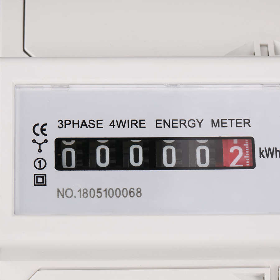 3x 220/380V 20(80)A Digital 3-phase 4 Wire 7P DIN-Rail Electric KWh Energy Meter