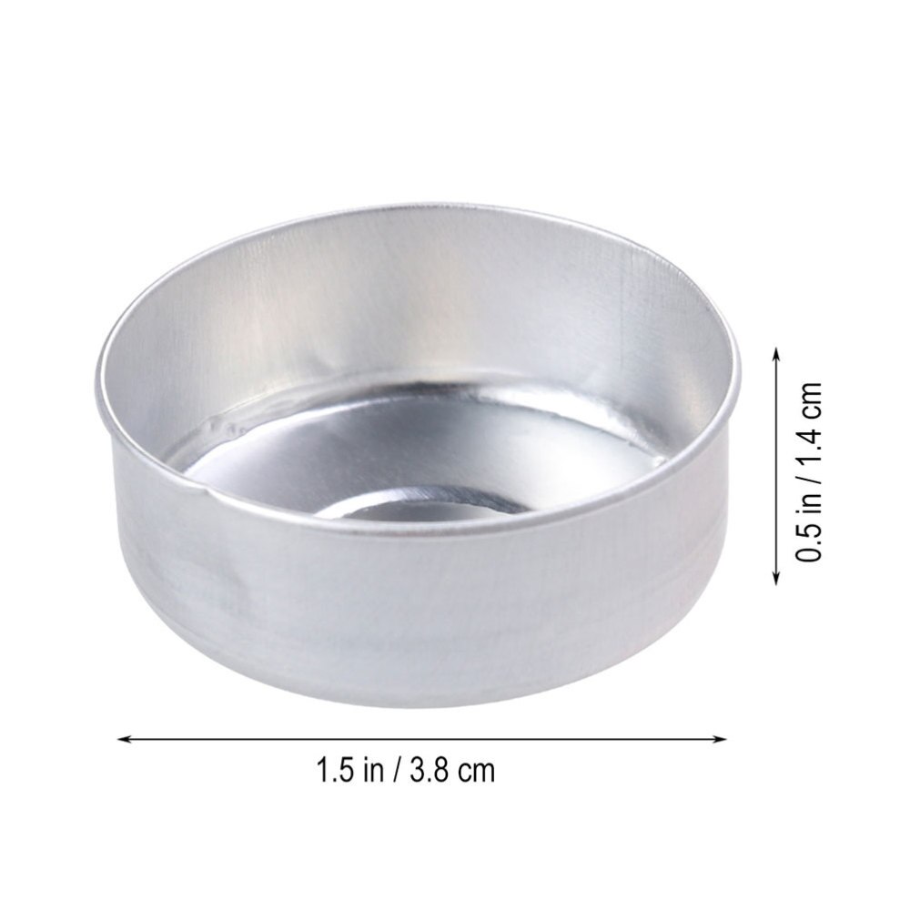 200 stk aluminium te lysdåser kan duftende stearinlysfremstillingsbeholder tom kasse til stearinlysholdig gør diy (sølv)