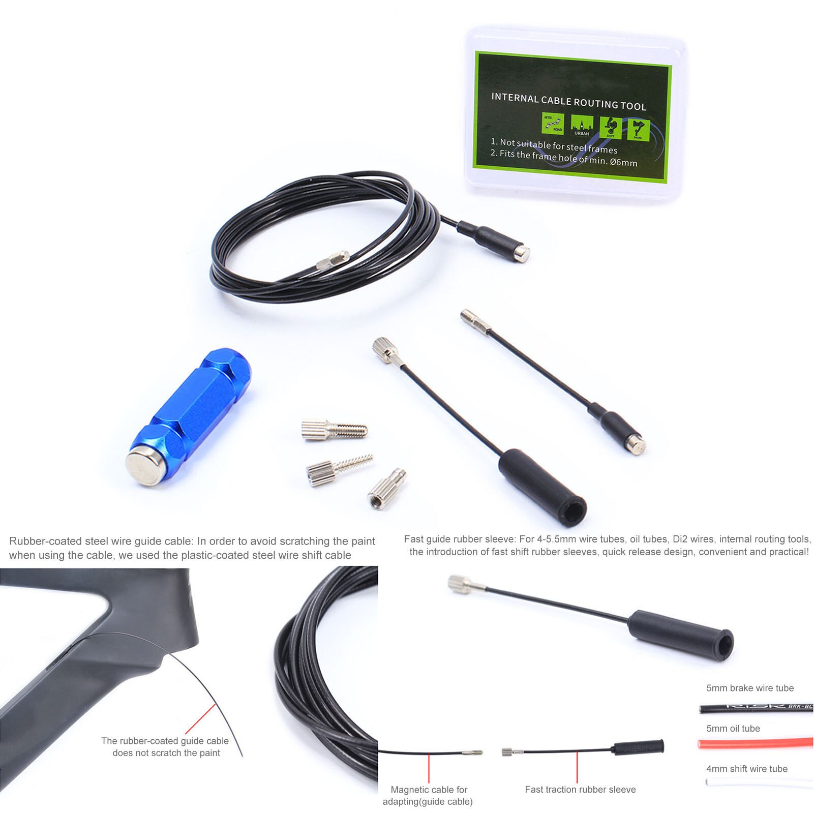 Fiets Interne Kabelgeleiding Tool Kit Mtb Racefietsen Shift Kabel Hydraulische Draad Innerlijke Kabel Gids Voor Fietsen Fiets Accessoires