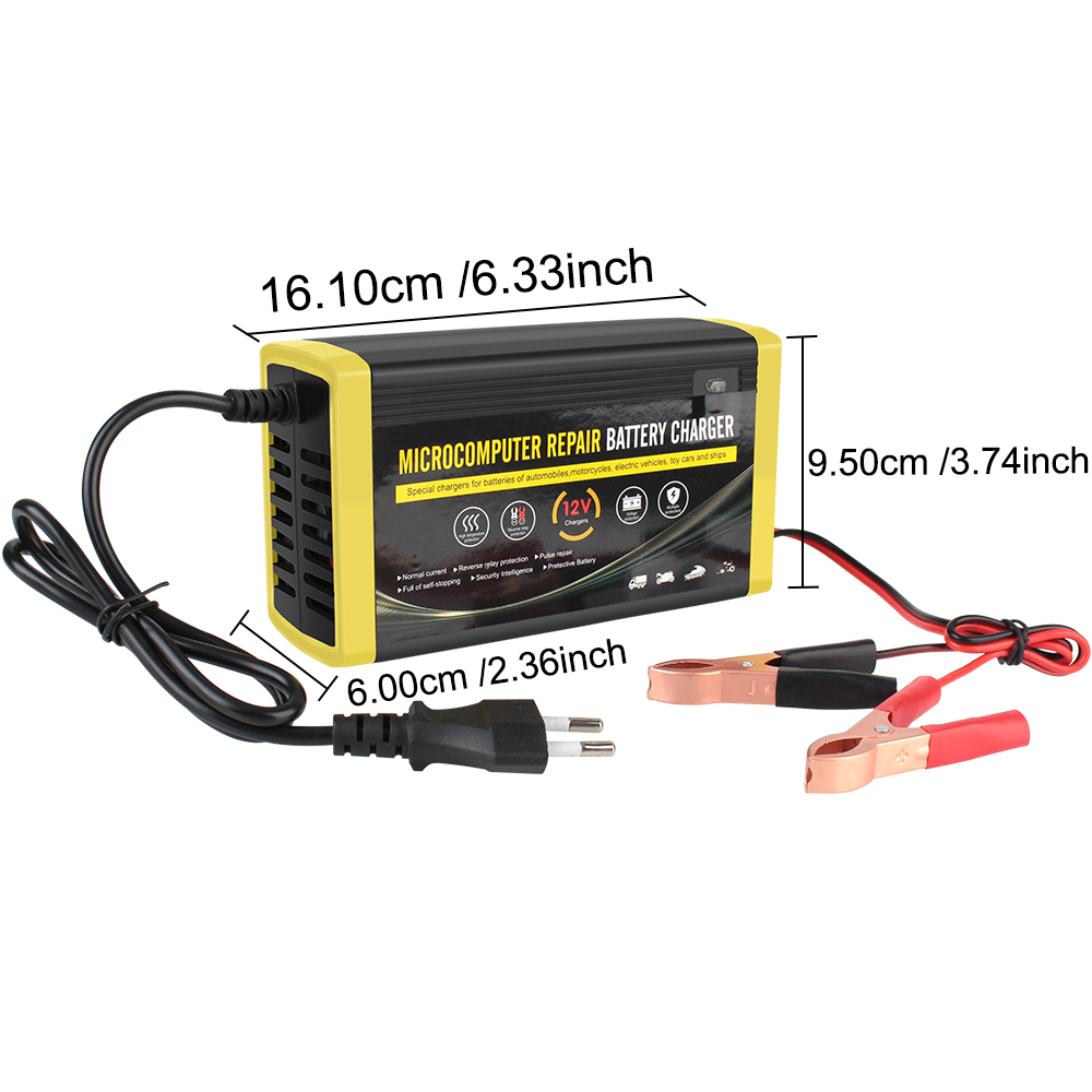 12V 6A Nass Trocken Blei Säure Gel Ladegerät Energie Impuls Reparatur Universal- Schnell Ladung Auto Auto Batterie Ladegerät